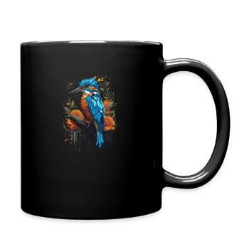 Oiseau bleu - Mug uni - noir - Droite