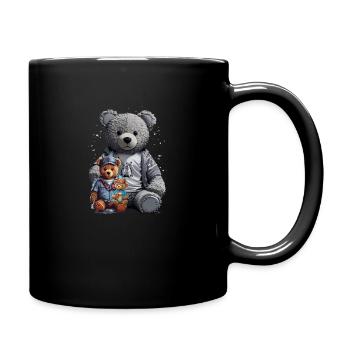 3 ours en peluche - Mug uni - noir - Droite