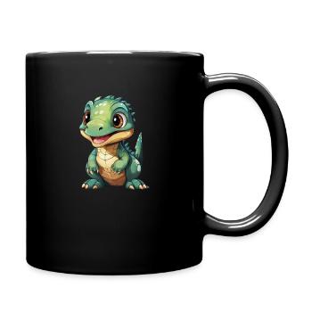 dino1 - Tasse einfarbig - Schwarz - Rechts