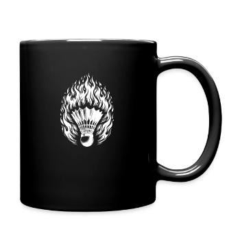 Badminton Ball in Flames and Fire Style - Full Colour Mug - black - Right