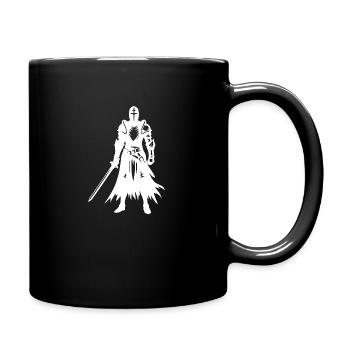 Ritter mit Schwert - Tasse einfarbig - Schwarz - Rechts