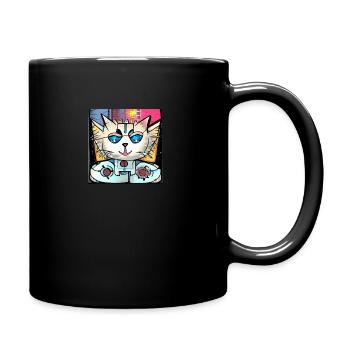 Robot cat Cartoon - Full Colour Mug - black - Right