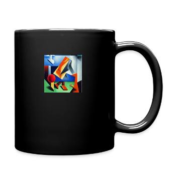 Abstract man playing basketball - Full Colour Mug - black - Right