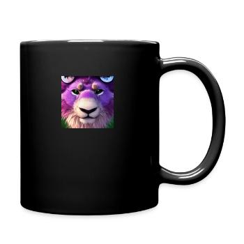 Lila Löwe - Tasse einfarbig - Schwarz - Rechts