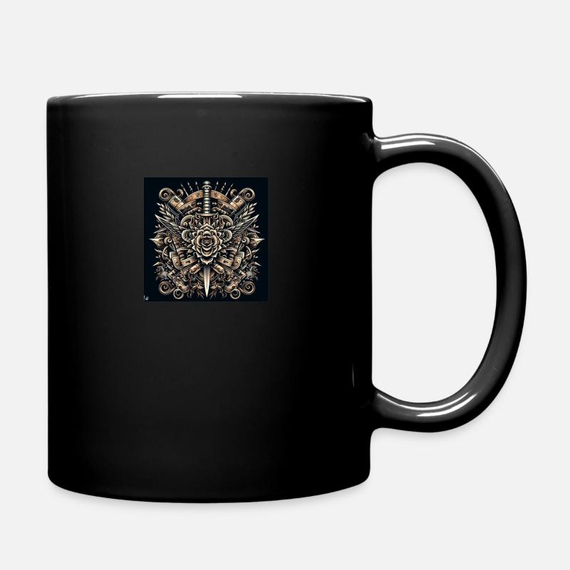 Motif mandala avec couteau - Mug uni - noir