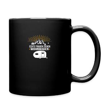 De vraies femmes tirent des caravanes - Mug uni - noir - Droite