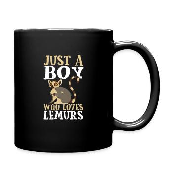 Nur ein Junge, der Lemuren liebt - Tasse einfarbig - Schwarz - Rechts
