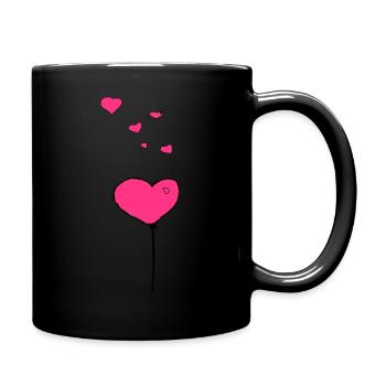 Coeurs de ballon - Mug uni - noir - Droite