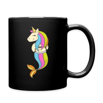 Licorne sirène princesse cadeau - Mug uni - noir - Droite