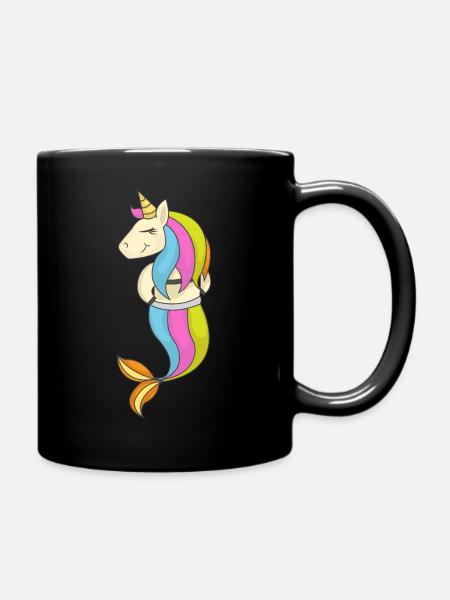 Licorne sirène princesse cadeau - Mug uni - noir