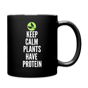 Keep Calm Plants Have Protein - Full Colour Mug - black - Right
