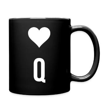Königin - Tasse einfarbig - Schwarz - Rechts