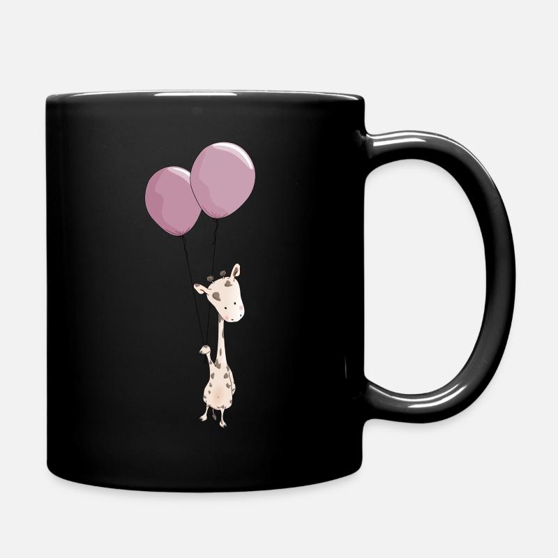 Petit Giiraffe avec ballon - Mug uni - noir