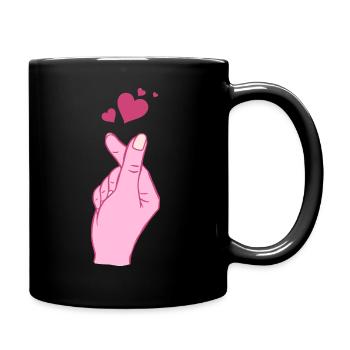 Finger Heart Korean Pop Music Symbole de la main - Mug uni - noir - Droite