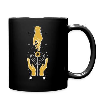 Mystical hands and eye, spiritually esoteric - Full Colour Mug - black - Right