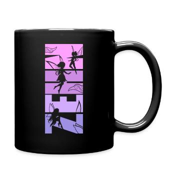 Feen 10. Geburtstag 10 Jahre alt Mädchen Fee - Tasse einfarbig - Schwarz - Rechts