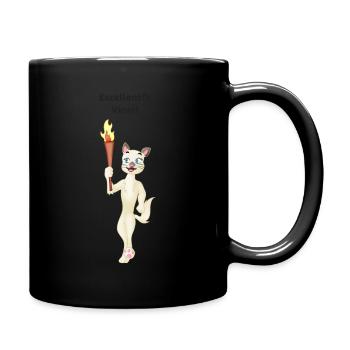 Running cat with torch - Full Colour Mug - black - Right