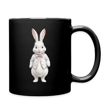 Niedlicher Hase weiss 4 - Tasse einfarbig - Schwarz - Rechts