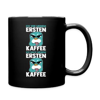 Moi devant mon premier oiseau de café - Mug uni - noir - Droite