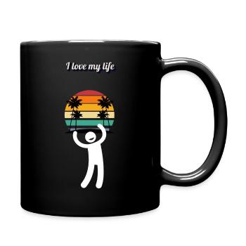 I love my life - Tasse einfarbig - Schwarz - Rechts