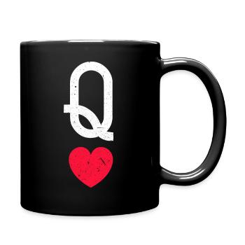 Joueur de cartes Reine de cœur - Mug uni - noir - Droite