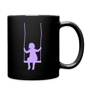 schaukel mädchen - Tasse einfarbig - Schwarz - Rechts