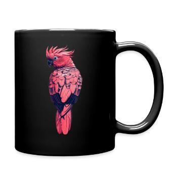 Papagei retro vintage pink - Tasse einfarbig - Schwarz - Rechts