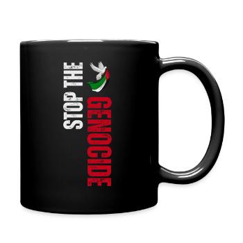 Stoppt den Völkermord, befreit Palästina - Tasse einfarbig - Schwarz - Rechts