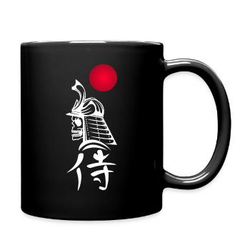 Weißer Samurai und Rote Sonne - Tasse einfarbig - Schwarz - Rechts