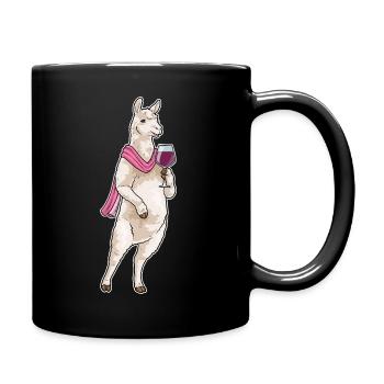 Llama Red Wine - Full Colour Mug - black - Right