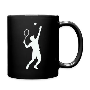 Silhouette de tennis en saut - Mug uni - noir - Droite
