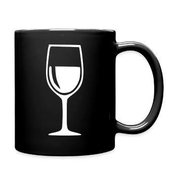 Wine Glass Black Grapevine Wine Gift - Full Colour Mug - black - Right