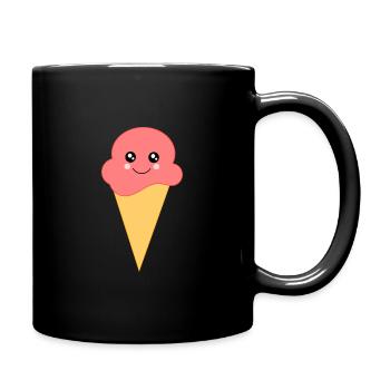 Eis Eiscreme Erdbeereis - Tasse einfarbig - Schwarz - Rechts