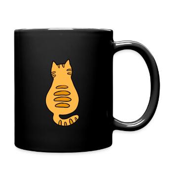 Nettes Kawaii Katzen Anime Cartoon Katze Rückseite - Tasse einfarbig - Schwarz - Rechts