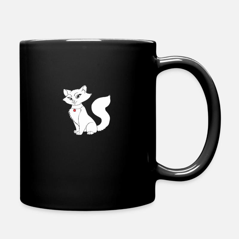 Feine Katzendame - Tasse einfarbig - Schwarz