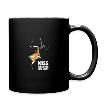 Kiss Whoever You Want Lesbian Pansexual Diversity - Tasse einfarbig - Schwarz - Rechts