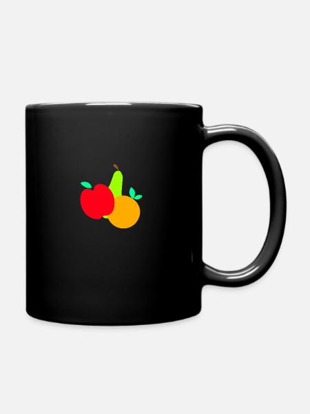 Früchte Obst Vegan - Tasse einfarbig - Schwarz