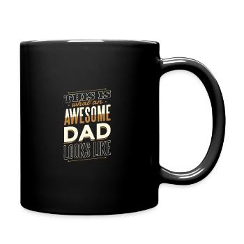 Papa Herren Welt Vatertag Familie Shirt Geschenk - Tasse einfarbig - Schwarz - Rechts
