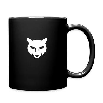 Wolf Fuchs Kopf - Tasse einfarbig - Schwarz - Rechts