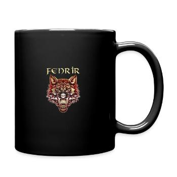 Fenrir Wolf Norse Viking Mythology Gift - Full Colour Mug - black - Right