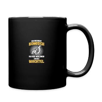 Nur einen an der Wachtel Wachtelzüchter Wachteln - Tasse einfarbig - Schwarz - Rechts