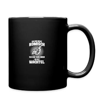 Nur einen an der Wachtel Wachtelzüchter Wachteln - Tasse einfarbig - Schwarz - Rechts