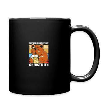 Biertrinker Bier Erstmal Pflegestufe 4 herstellen - Tasse einfarbig - Schwarz - Rechts