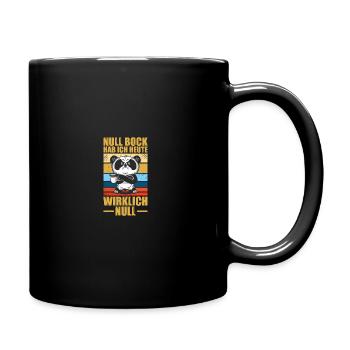 Null Bock Panda Faulenzer Bürohumor - Tasse einfarbig - Schwarz - Rechts