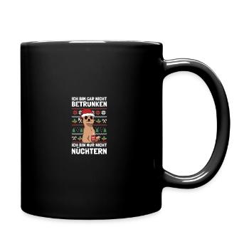 Nur nicht nüchtern Weihnachtsfeier Glühwein - Tasse einfarbig - Schwarz - Rechts