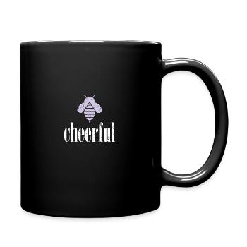 Purple Pastel Bee Cheerful Bee Be Cheerful - Full Colour Mug - black - Right