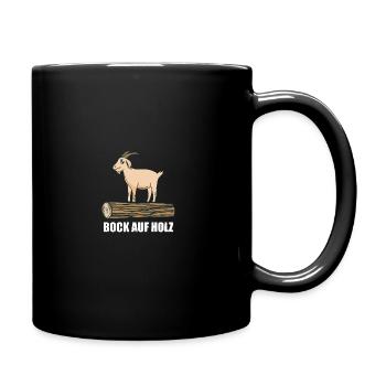 Bock auf Holz Holzfäller Waldarbeiter Forstwirt - Tasse einfarbig - Schwarz - Rechts