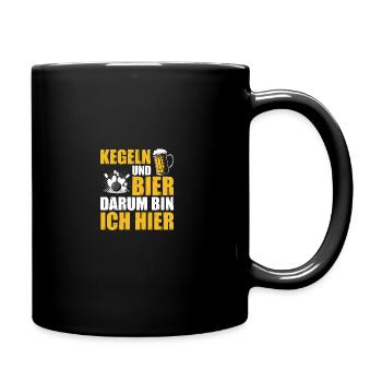 Kegeln und Bier Kegler Sportkegler - Tasse einfarbig - Schwarz - Rechts