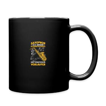 Prähistorische Vorläufer Saxophon Saxophonspieler - Tasse einfarbig - Schwarz - Rechts