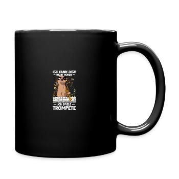 Ich spiele Trompete Trompetenspieler - Tasse einfarbig - Schwarz - Rechts
